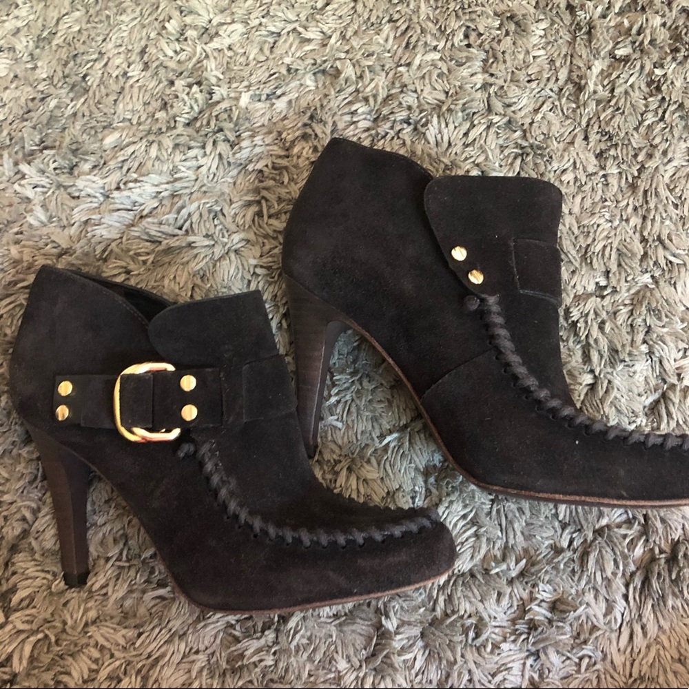 Tory Burch Belen Suede Ankle Booties Size 7M Black